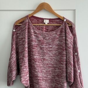 Anthropologie Burgundy Knit Poncho